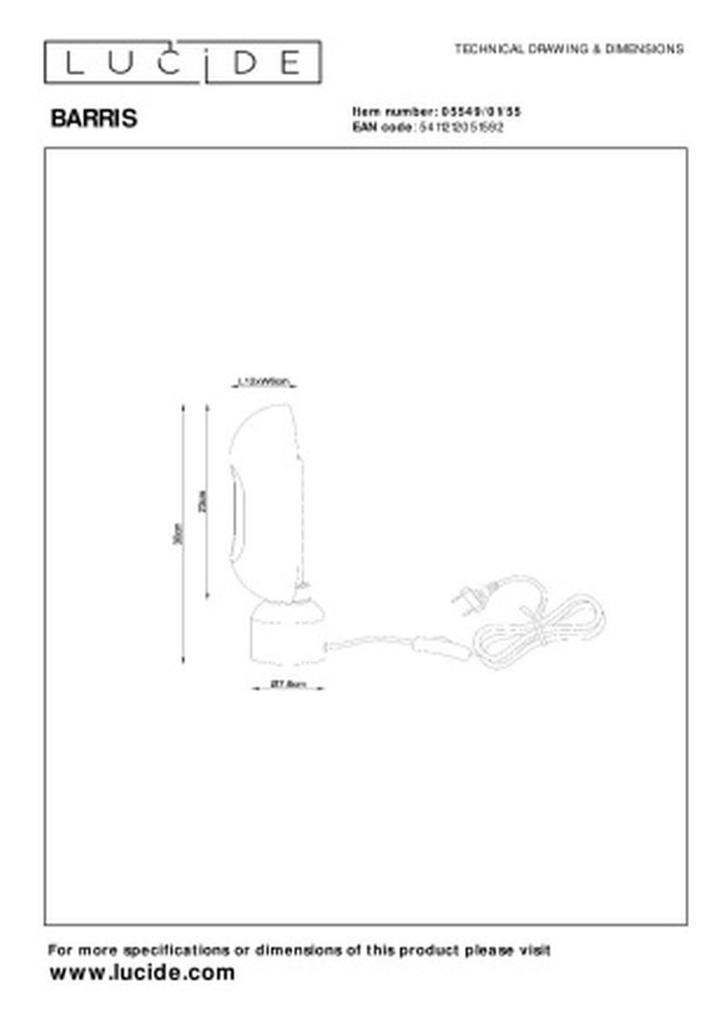 Lucide BARRIS - Stolná lampa - 1xE27 - Terakota